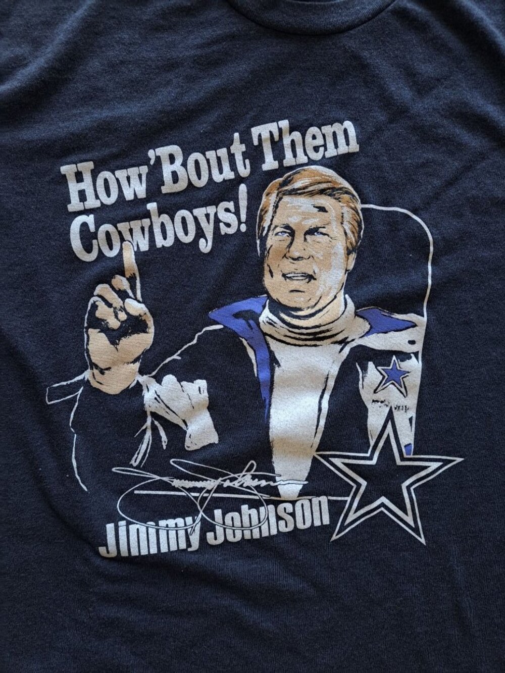 Men's Homage Jimmy Johnson Navy Dallas Cowboys Tri-Blend T-Shirt M Unisex - Picture 4 of 9